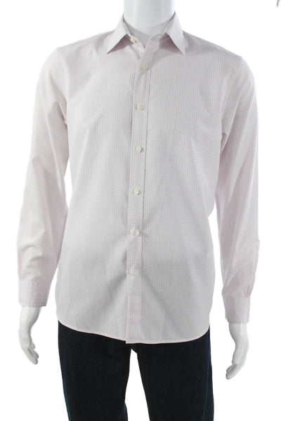 Brooks Brothers Mens Dress Shirt White Plaid Button Up Long Sleeve Size S