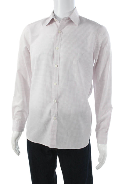 Brooks Brothers Mens Dress Shirt White Plaid Button Up Long Sleeve Size S