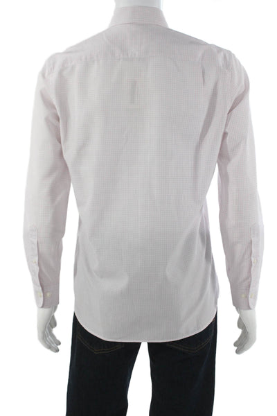 Brooks Brothers Mens Dress Shirt White Plaid Button Up Long Sleeve Size S