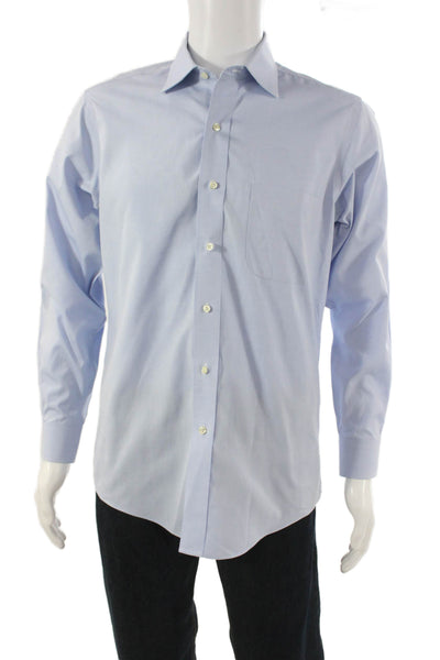 Brooks Brothers Mens Blue Supima Cotton Collared Dress Shirt Size 15.5
