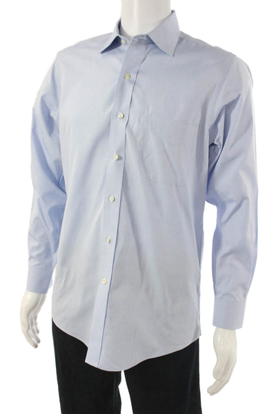 Brooks Brothers Mens Blue Supima Cotton Collared Dress Shirt Size 15.5