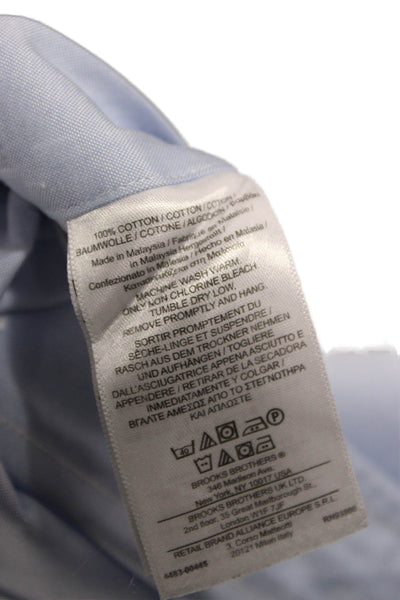 Brooks Brothers Mens Blue Supima Cotton Collared Dress Shirt Size 15.5