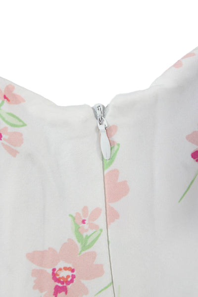 Zara Women White Floral Halter Maxi Dress Viscose Sleeveless Midi Size S