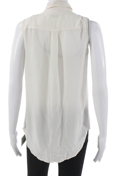 Equipment Femme Women Silk Blend Collared Sleeveless Button Up Blouse Size XS
