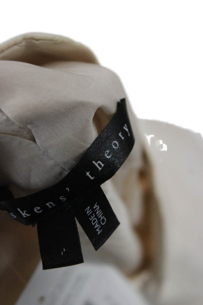 Theyskens Theory Womens Sleeveless Collared Silk Button-Up Top Ivory Size XS