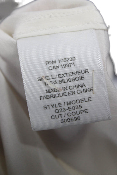 Equipment Femme Women Silk Ivory Collared Button Long Sleeve Blouse Size XS