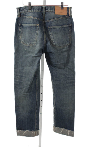 Moussy Womens Straight Jeans Blue High Rise 30 Inseam 100% Cotton Size 26