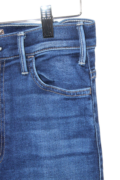 Mother Women Straight Jeans Blue High Rise Cotton Size 25