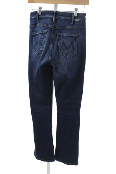 Mother Women Straight Jeans Blue High Rise Cotton Size 25