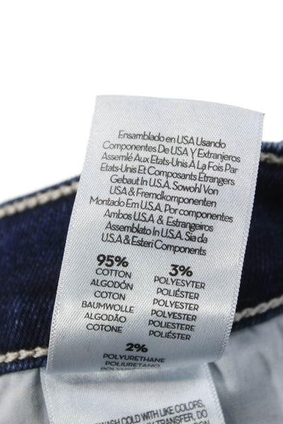 Mother Women Straight Jeans Blue High Rise Cotton Size 25