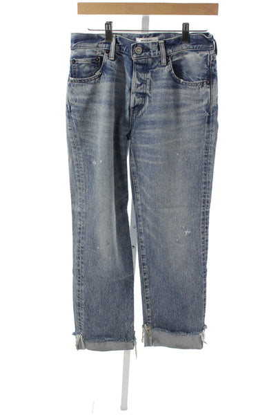 Moussy Women Straight Jeans Blue High Rise 28 Inseam Size 25