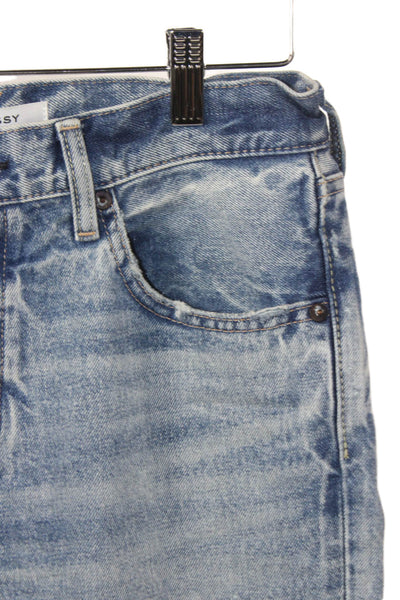 Moussy Women Straight Jeans Blue High Rise 28 Inseam Size 25