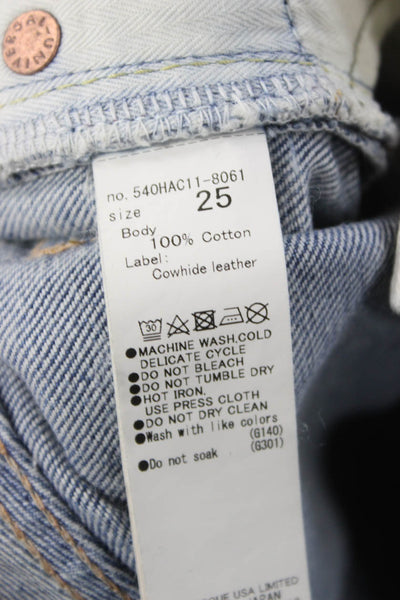 Moussy Women Straight Jeans Blue High Rise 28 Inseam Size 25