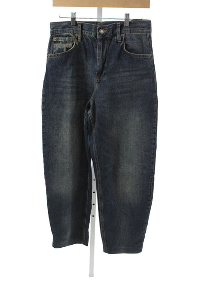 Zara Womens Blue Tapered Jeans 100% Cotton High Rise Size 6