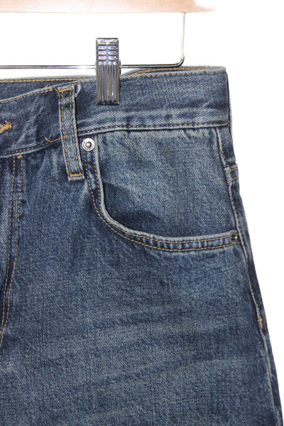 Zara Womens Blue Tapered Jeans 100% Cotton High Rise Size 6