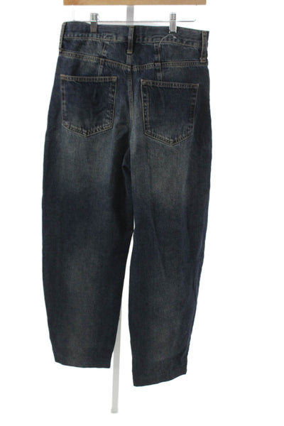 Zara Womens Blue Tapered Jeans 100% Cotton High Rise Size 6