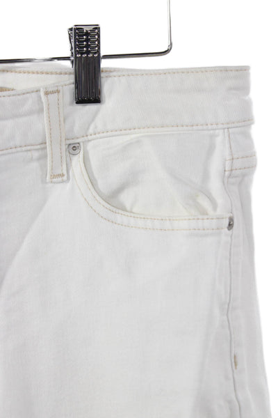 Joes Womens Straight White Jeans High Rise Cotton Blend Button 26in Size 28