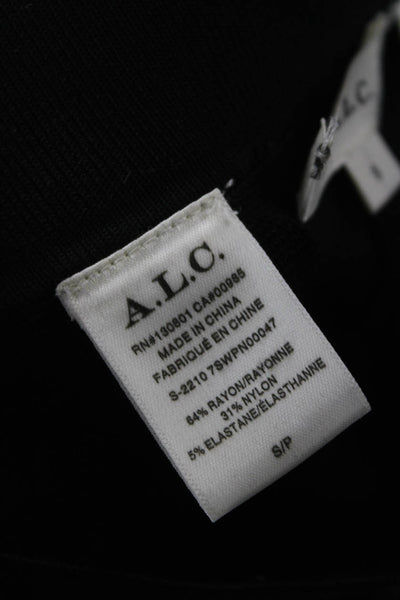 A.L.C. Womens Cropped Rayon Blend Pull On Pants Black Petite Size S