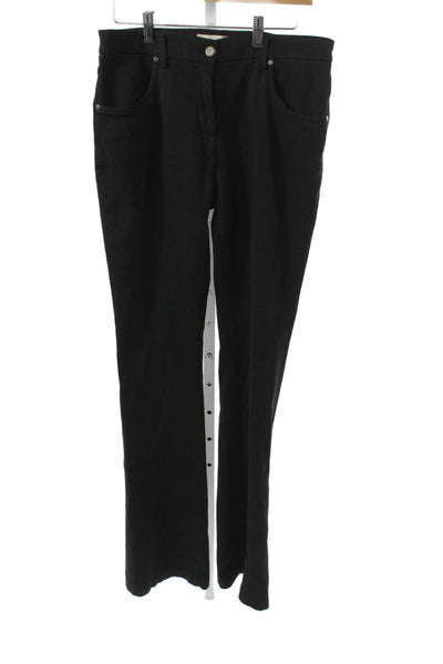 Via Masini 80 Womens Dress Pants Black Cotton Blend Zip Inseam 36 Size 44
