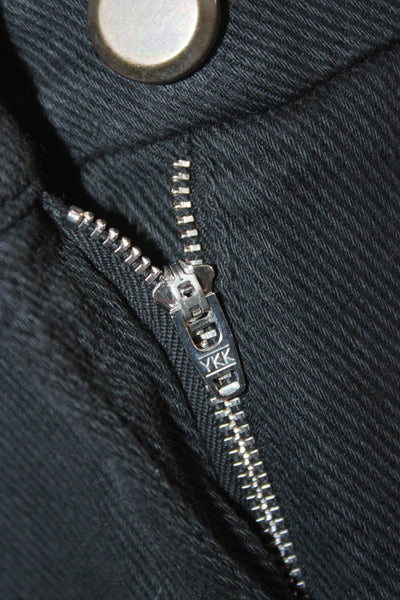 Via Masini 80 Womens Dress Pants Black Cotton Blend Zip Inseam 36 Size 44