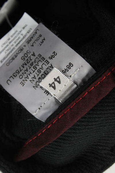 Via Masini 80 Womens Dress Pants Black Cotton Blend Zip Inseam 36 Size 44