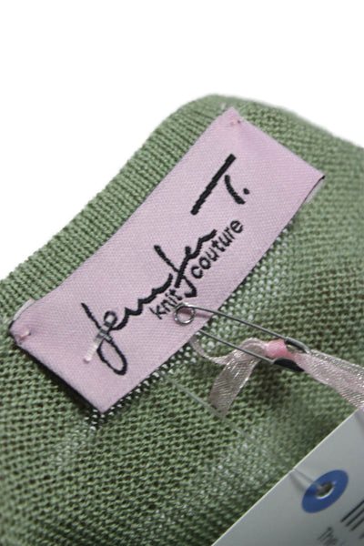 Jennifer Tyler Women Basic Sleeveless Tank Top Green Round Neck Size 50