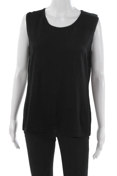 Jennifer Tyler Women Black Basic Sleeveless Scoop Neck Tank Size 50