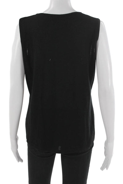 Jennifer Tyler Women Black Basic Sleeveless Scoop Neck Tank Size 50