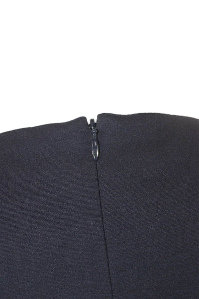 Sharis Women A-Line Mini Dress Blue Long Sleeve Round Neck Zip Size 42