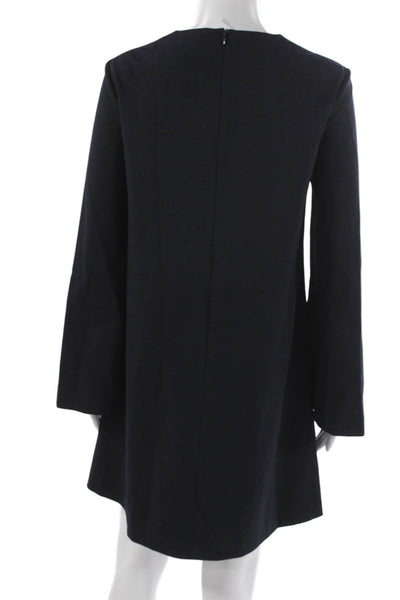 Sharis Womens Shift Dress Blue Long Sleeve Viscose Mini Size 40