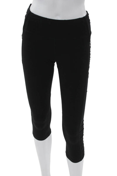 Lululemon Women Capri Leggings Black Synthetic Blend Size 4