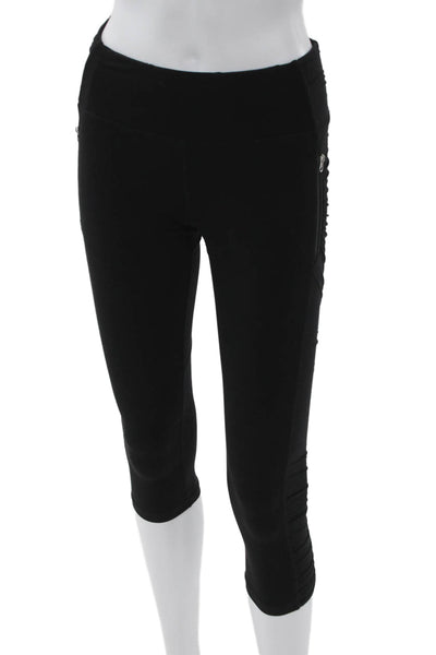 Lululemon Women Capri Leggings Black Synthetic Blend Size 4