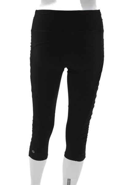 Lululemon Women Capri Leggings Black Synthetic Blend Size 4