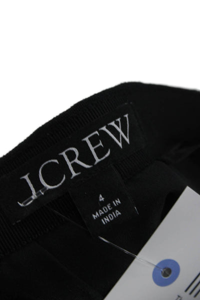 J Crew Womens Straight Pencil Linen Black Skirt Knee Length Zip Size 4