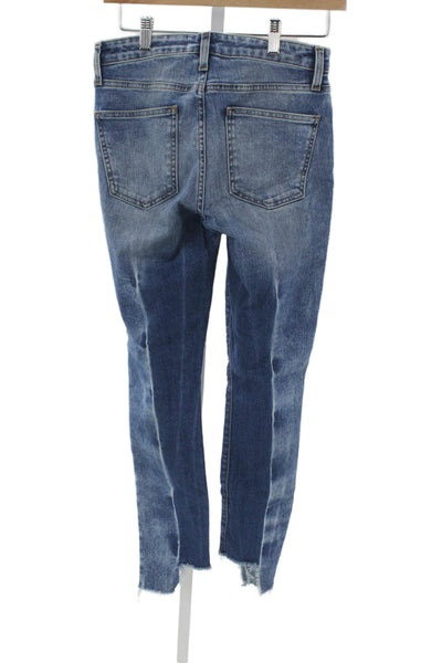Current/Elliott Women Skinny Distressed Blue Jeans Cotton Button Fly Size 27