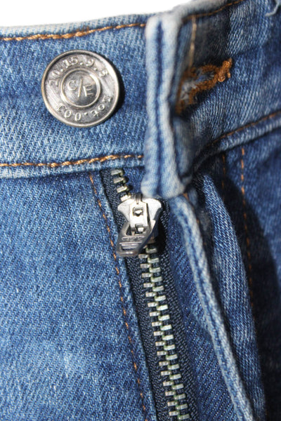 Current/Elliott Women Skinny Distressed Blue Jeans Cotton Button Fly Size 27