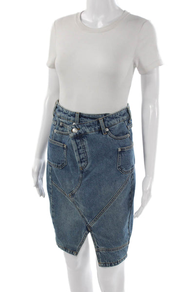 Zadig & Voltaire Womens Straight Pencil Patchwork Cotton Knee Skirt Size 36
