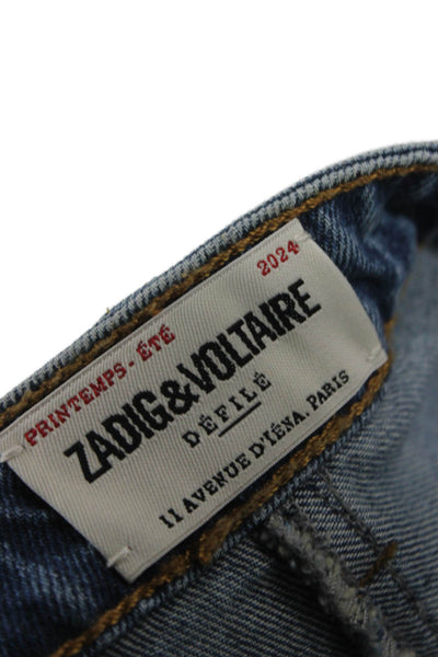 Zadig & Voltaire Womens Straight Pencil Patchwork Cotton Knee Skirt Size 36