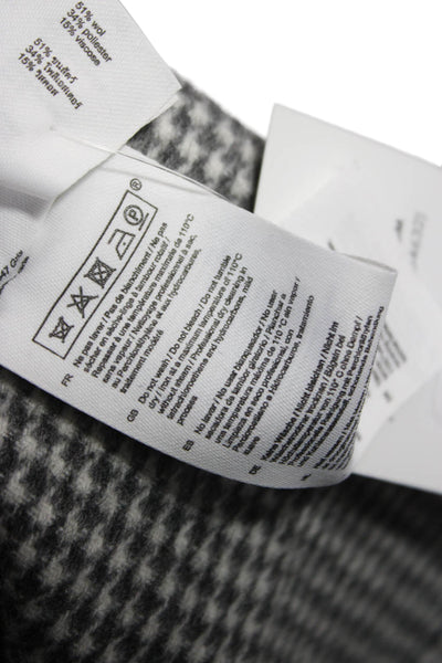 Maje Womens Gray Wool Check Overcoat Button Closure Size S