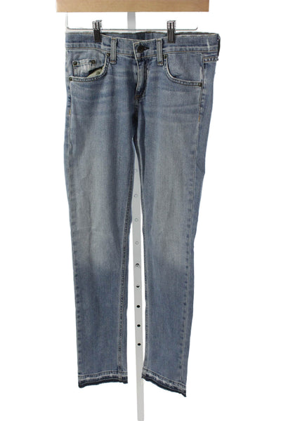 Rag & Bone Jean Women Skinny Jeans Blue Low Rise Button Size 24