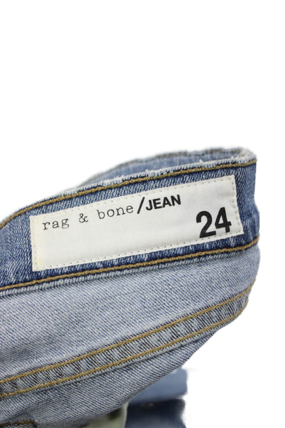 Rag & Bone Jean Women Skinny Jeans Blue Low Rise Button Size 24