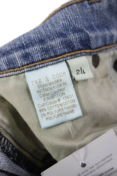 Rag & Bone Jean Women Skinny Jeans Blue Low Rise Button Size 24