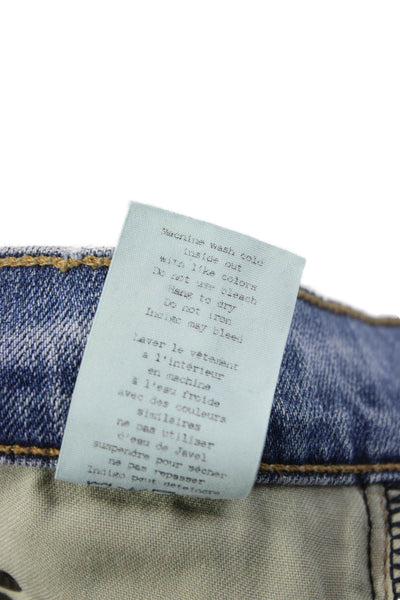 Rag & Bone Jean Women Skinny Jeans Blue Low Rise Button Size 24