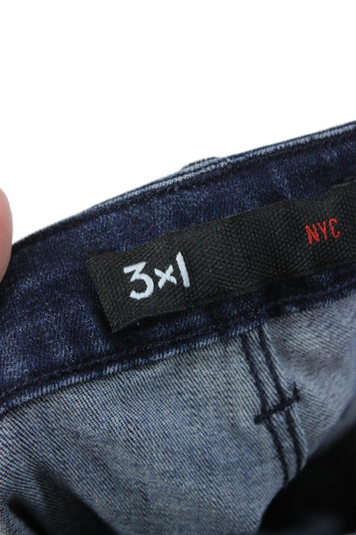 3x1 NYC Women Flared Jeans Blue Cotton Blend Mid Rise Size 25