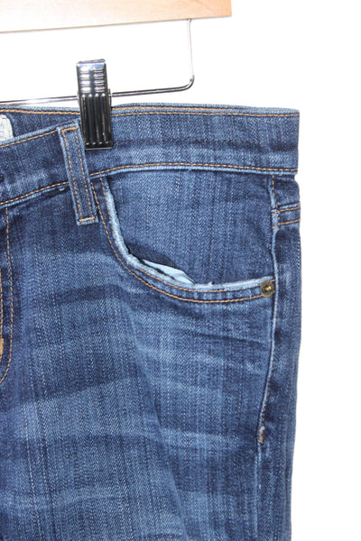 Current/Elliott Teens Ankle Jeans Blue Low Rise Cotton Button Juniors Size 26