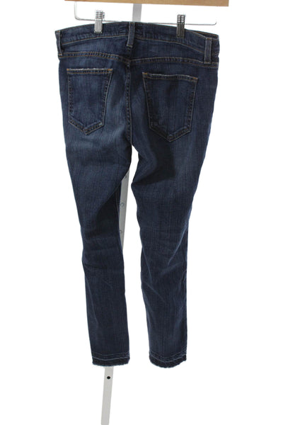Current/Elliott Teens Ankle Jeans Blue Low Rise Cotton Button Juniors Size 26