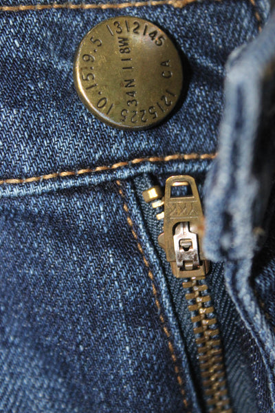 Current/Elliott Teens Ankle Jeans Blue Low Rise Cotton Button Juniors Size 26