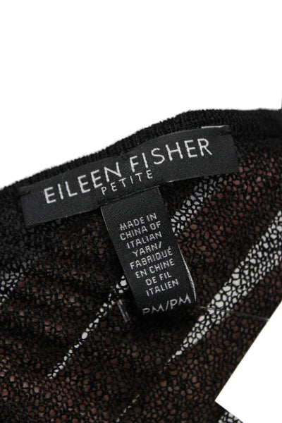 Eileen Fisher Womens Black Hemp Nylon Pullover Sweater Longsleeve Size PM