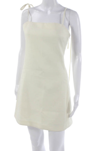 English Factory Women Slip Dress Ivory Square Neck Sleeveless Short Size M