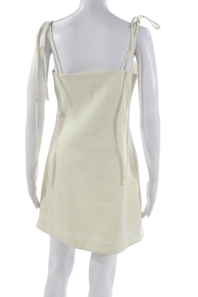 English Factory Women Slip Dress Ivory Square Neck Sleeveless Short Size M